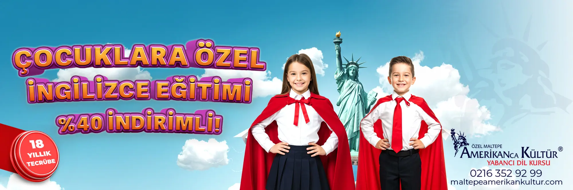 Çocuklara Özel İngilizce Eğitimi %40 İndirimli