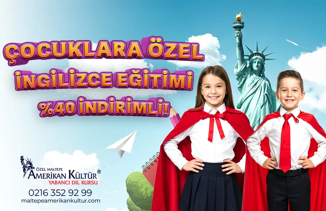 Çocuklara Özel İngilizce Eğitimi %40 İndirimli