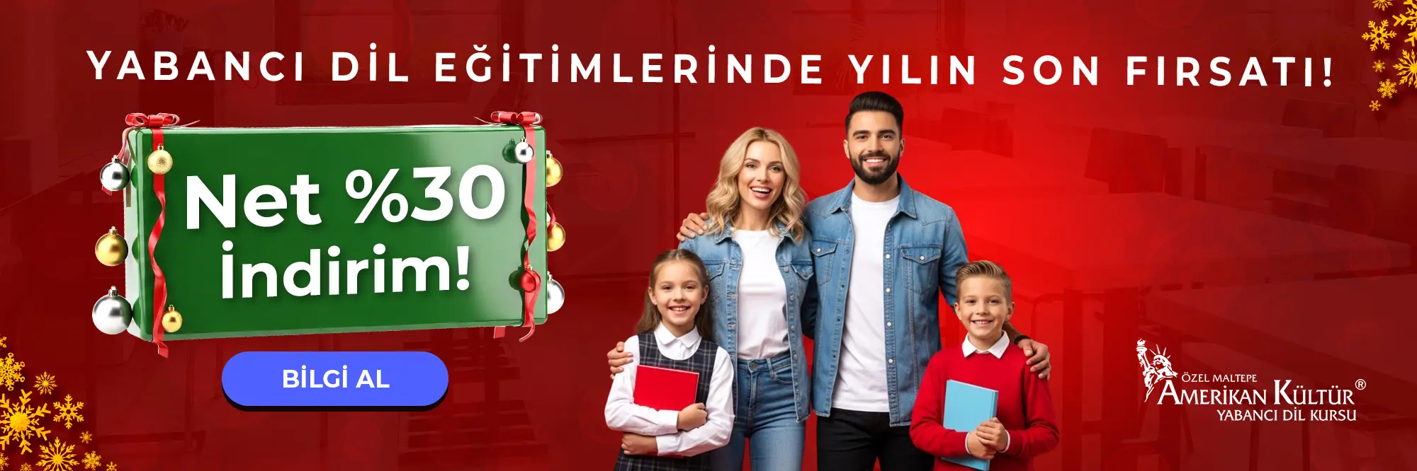 Yabancı Dil Eğitimlerinde Yılın Son Fırsatı! Net %30 İndirim!